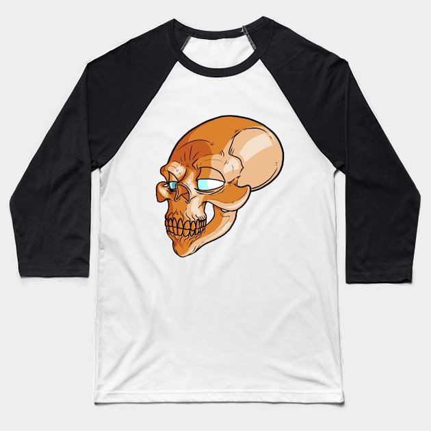 cartoon skull Baseball T-Shirt by JayWillDraw